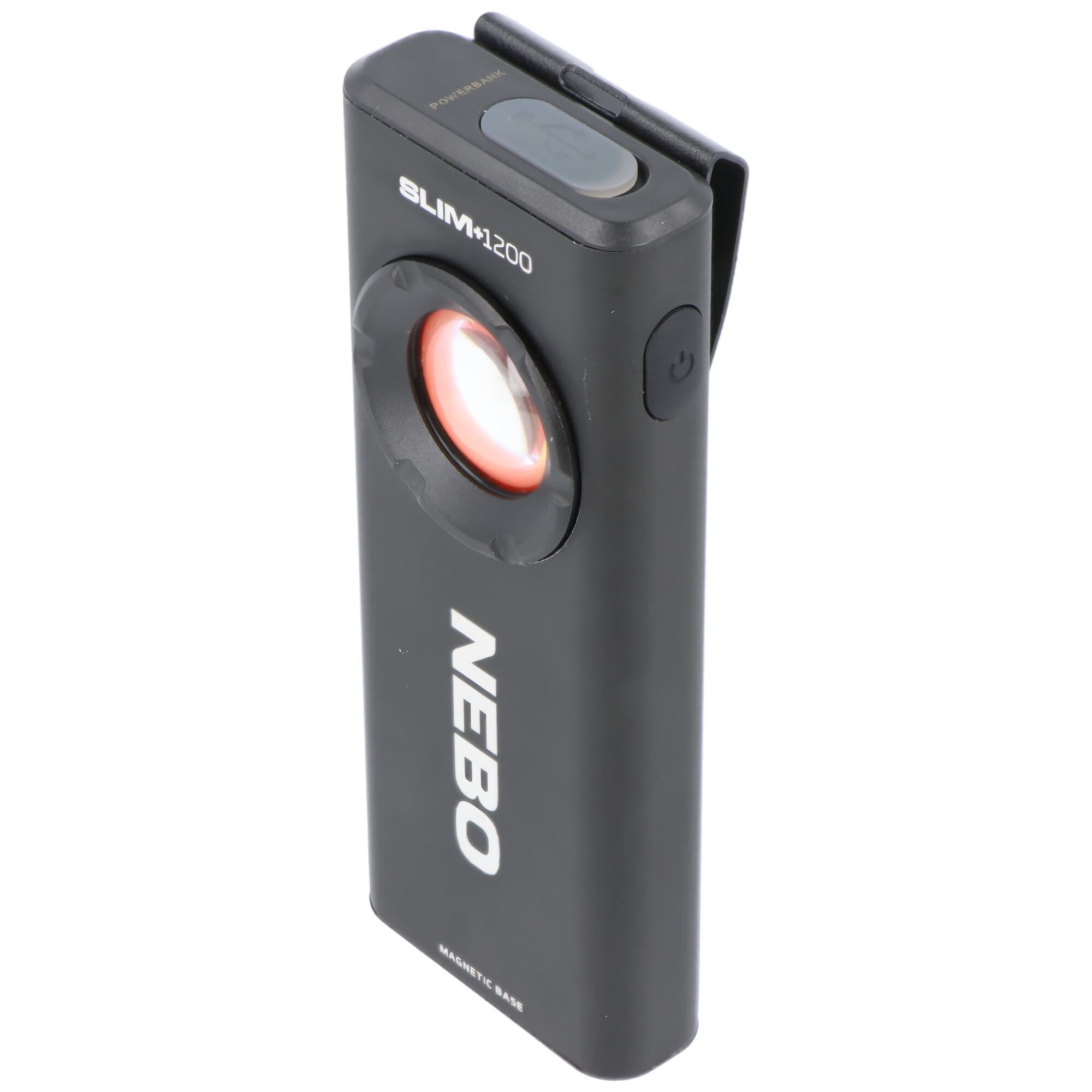 Lampe de poche NEBO Slim+ 1200 COB-LED, 1200 lumens, portée du faisceau de 52 mètres, fonction power bank, rechargeable
