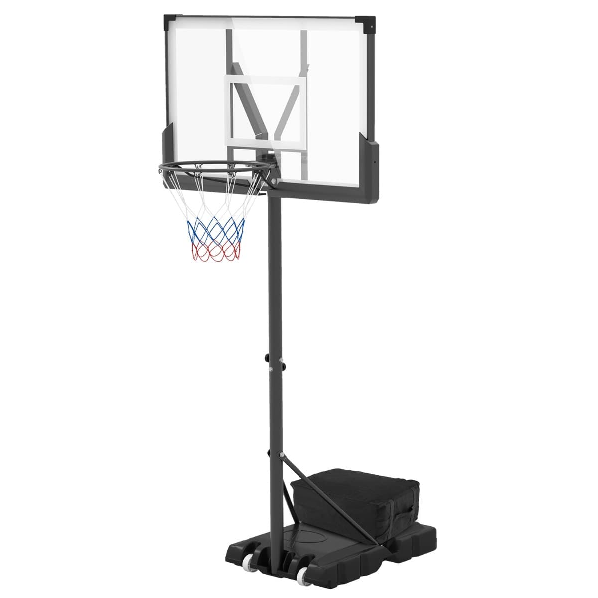 CostwayPanier de Basket-Ball Hauteur Réglable 125-305cm Support de Basketball Mobile avec Panneau Arrière Incassable Base Remplissable et Roues