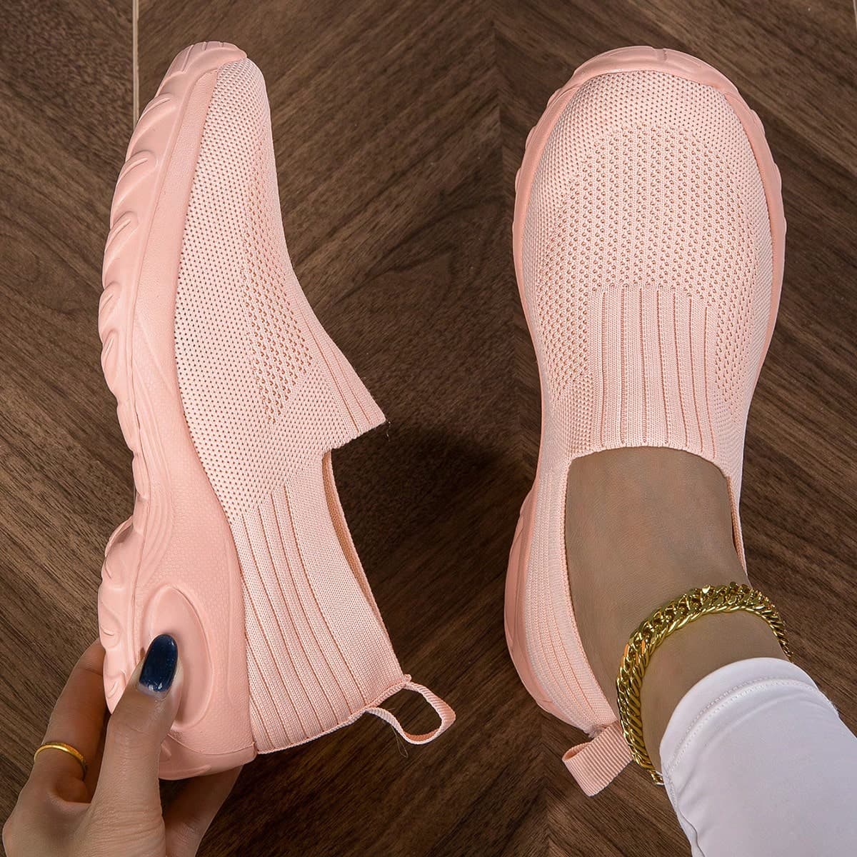 Baskets Glissant à plateforme pour femmes avec talons compensés et semelles épaisses