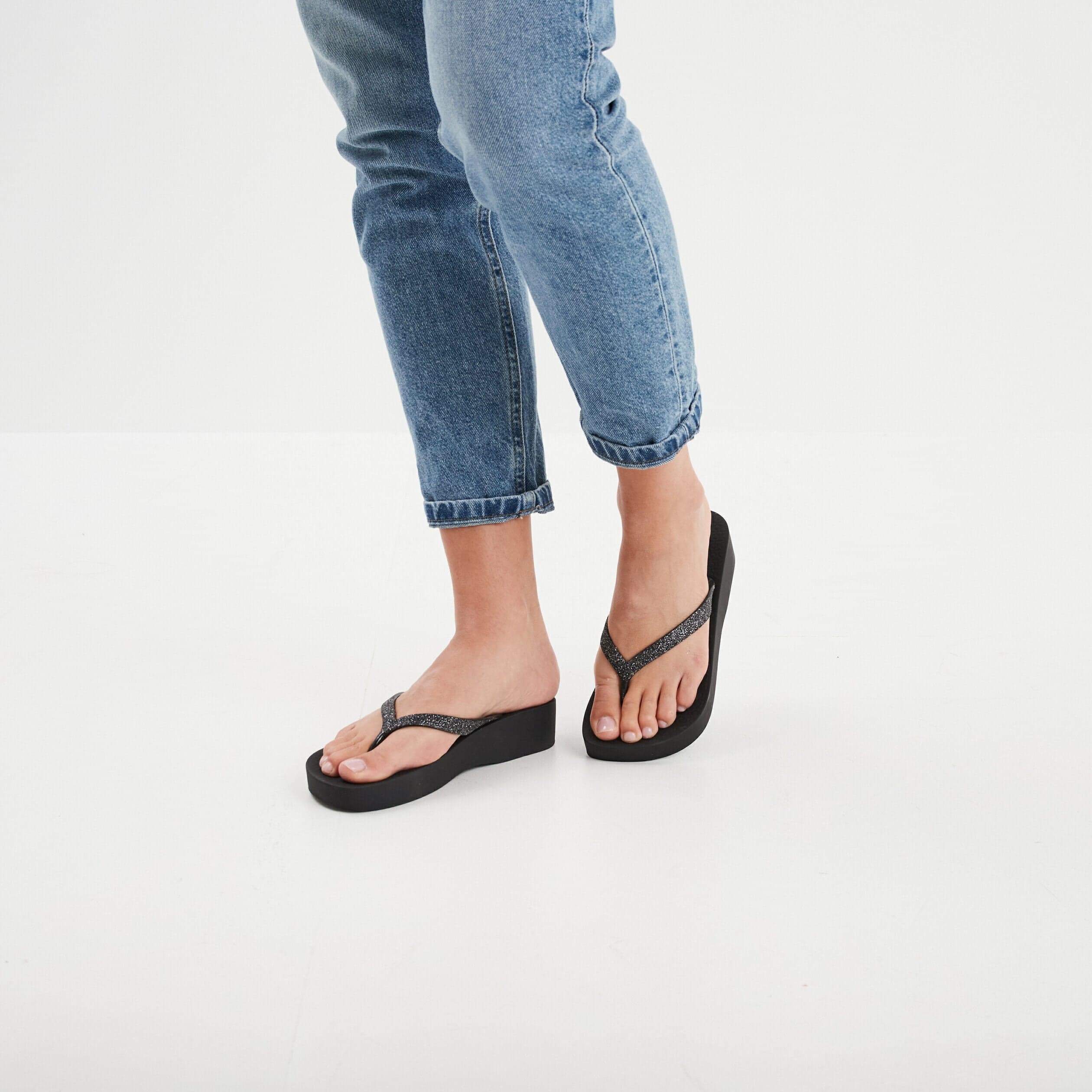 Tongs plateformes Ipanema noir femme